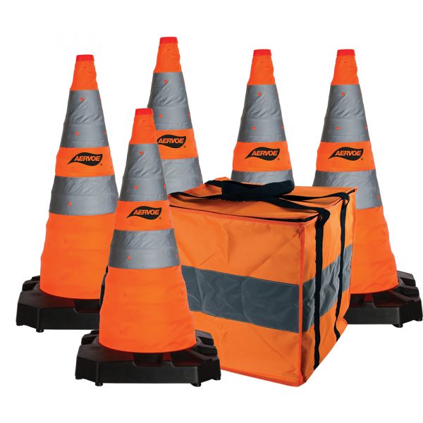 28" H.D. Collapsible Safety Cone 5-Pack